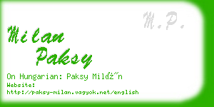 milan paksy business card